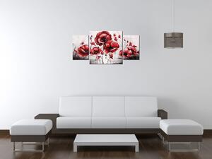 Gario Órás falikép Piros pipacsok - 3 részes Méret: 80 x 40 cm