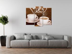 Gario Órás falikép Romantika a kávénál - 3 részes Méret: 80 x 40 cm