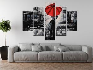 Gario Órás falikép Vörös csók az esoben - 5 részes Méret: 150 x 105 cm