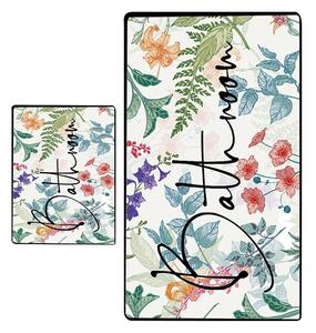 Fürdőszobai kilépő szett 2 db-os 60x100 cm Green In Flower – Foutastic