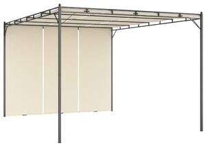 Krémszínű kerti pavilon oldalfüggönnyel 4 x 3 x 2,25 m