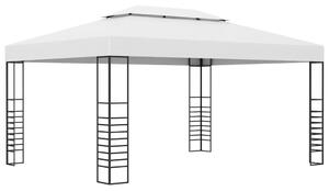 Fehér porszórt acél kerti pavilon 4 x 3 x 2,7 m