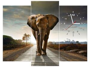 Gario Órás falikép Magányos eros elefánt - 3 részes Méret: 30 x 90 cm