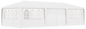 Fehér rendezvénysátor oldalfalakkal 4 x 9 m 90 g/m²
