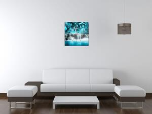 Gario Órás falikép Vízesés a kék dzsungelben Méret: 40 x 40 cm