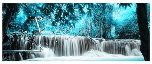 Gario Órás falikép Vízesés a kék dzsungelben Méret: 30 x 30 cm