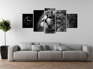 Gario Órás falikép Ezüst oroszlán - 5 részes Méret: 150 x 70 cm