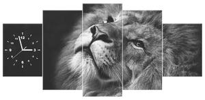 Gario Órás falikép Ezüst oroszlán - 5 részes Méret: 150 x 105 cm