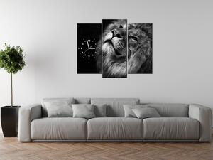 Gario Órás falikép Ezüst oroszlán - 3 részes Méret: 90 x 70 cm