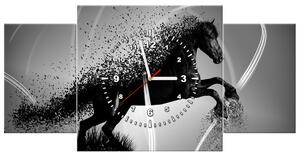 Gario Órás falikép Fekete-fehér ló, Jakub Banas - 3 részes Méret: 80 x 40 cm