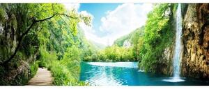 Panorámás nem szőtt fotótapéta pihenés az erdőben 375 x 150 cm