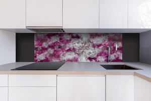 Dibond tábla a konyhapult mögött absztrakt lila festmény - 180 x 60 cm ingyenes ragasztó