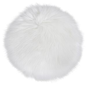 Báránybőr, műbőr, ülőpárna Ø35 cm, Fehér Színű