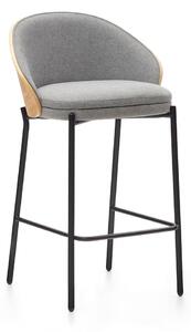 Szürke-natúr színű bárszék (ülésmagasság 65 cm) Eamy – Kave Home