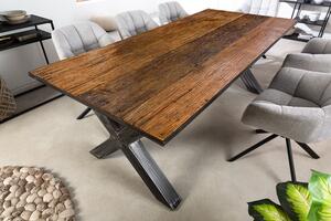 Design étkezőasztal Shark X 180 cm újrahasznosított fa
