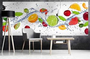 Panorámás nem szőtt fotótapéta gyümölcs vízben 375 x 150 cm