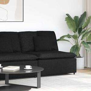 Fekete moduláris kanapé középső modul párnákkal 100 cm