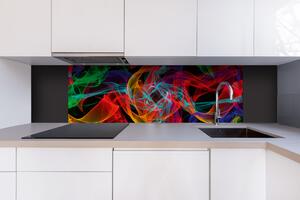 Dibond tábla a konyhapult mögött színes vonalak - 180 x 60 cm ingyenes ragasztó