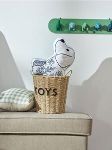 Sinsay - Fonott tároló kosár füllel és felirattal "Toys" - bézs