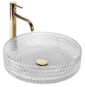 Rea, Munkalapos mosogató Rea Cristal Transparent 39 Arany kefegyűrű, REA-U8881