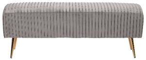 Világosszürke bársony ülőpad 118 x 42 cm PATERSON