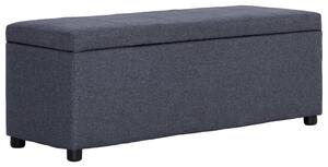 Sötétszürke poliészter pad tárolórekesszel 116 cm