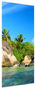 Gario Fotótapéta ajtóra Gyönyöru La Digue sziget Anyag: Öntapadó, Méret: 95 x 205 cm