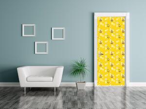 Gario Fotótapéta ajtóra Kis sárga méhecskék Anyag: Öntapadó, Méret: 95 x 205 cm