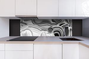 Dibond tábla a konyhapult mögött folyékony króm ezüst - 180 x 60 cm ingyenes ragasztó