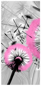 Gario Fotótapéta ajtóra Gyöngéd rózsaszín pitypangok Anyag: Öntapadó, Méret: 95 x 205 cm