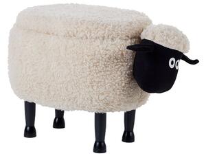 Állatos puff tárolóval SHEEP Világosbézs Bárány