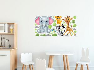 Gario Gyerek falmatrica Állatkák a dzsungelból Méret: 100 x 50 cm