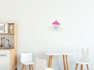Gario Gyerek falmatrica Rózsaszín hintó Méret: 20 x 20 cm