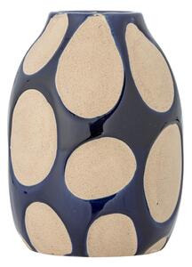 Sötétkék-krémszínű kőedény váza (magasság 20 cm) Bashir – Bloomingville