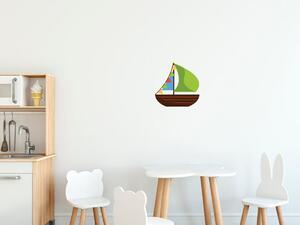Gario Gyerek falmatrica Hajó zöld vitorlával Méret: 10 x 10 cm