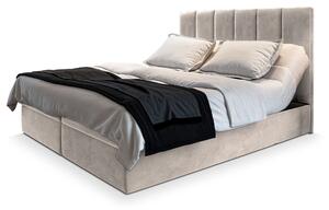 BARINO ágyneműtartós kárpitozott boxspring ágy matraccal 180x200 - bézs