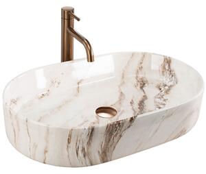 Rea Nadia, asztali mosdó 610x385x120 mm, kőutánzat - Marrone, REA-U9239