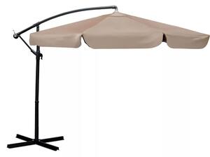 Kerti napernyő, Plonos PL-881, bézs, átmérő: 350 cm, magasság: 250 cm, összecsukható, 8 szegmens, acél váz, vízlepergető PE ponyva, 180 g/m2