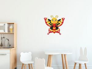 Gario Gyerek falmatrica Lepke fekete-piros szárnyakkal Méret: 10 x 10 cm