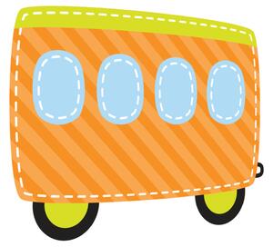 Gario Gyerek falmatrica Narancssárga vagon Méret: 10 x 10 cm