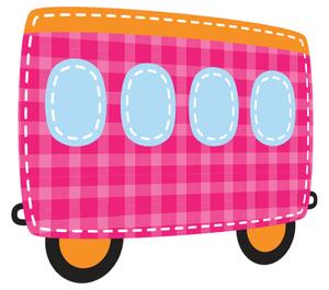 Gario Gyerek falmatrica Rózsaszín vagon Méret: 10 x 10 cm