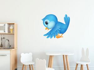 Gario Gyerek falmatrica Kíváncsi kék madárka Méret: 10 x 10 cm