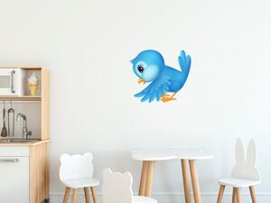 Gario Gyerek falmatrica Kíváncsi kék madárka Méret: 10 x 10 cm