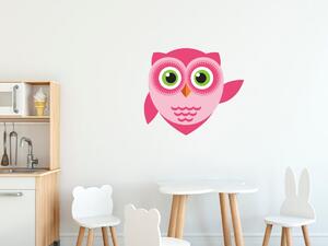 Gario Gyerek falmatrica Szép rózsaszín baglyocska Méret: 10 x 10 cm