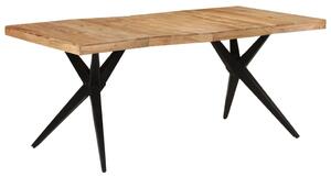 Fekete tömör akácfa étkezőasztal 180 x 90 x 77 cm