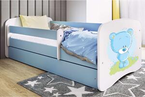 Kocot Kids Babydreams Ifjúsági ágy ágyneműtartóval - Kék maci - T