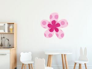 Gario Gyerek falmatrica Rózsaszín pöttyös virág Méret: 100 x 100 cm