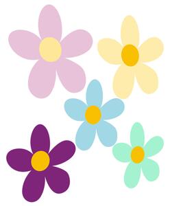 Gario Gyerek falmatrica Szép színes virágok Méret: 10 x 10 cm