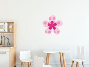 Gario Gyerek falmatrica Rózsaszín pöttyös virág Méret: 100 x 100 cm