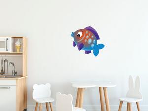 Gario Gyerek falmatrica Narancssárga-kék halacska Méret: 100 x 100 cm